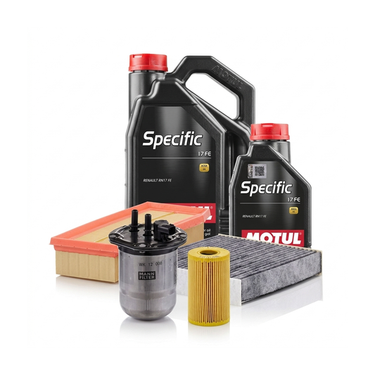 Kit revizie ulei Motul SPECIFIC 17 FE 0W-20 + filtre Dacia Duster HM 1.5 dCi 115 4x4 114 CP – MANN