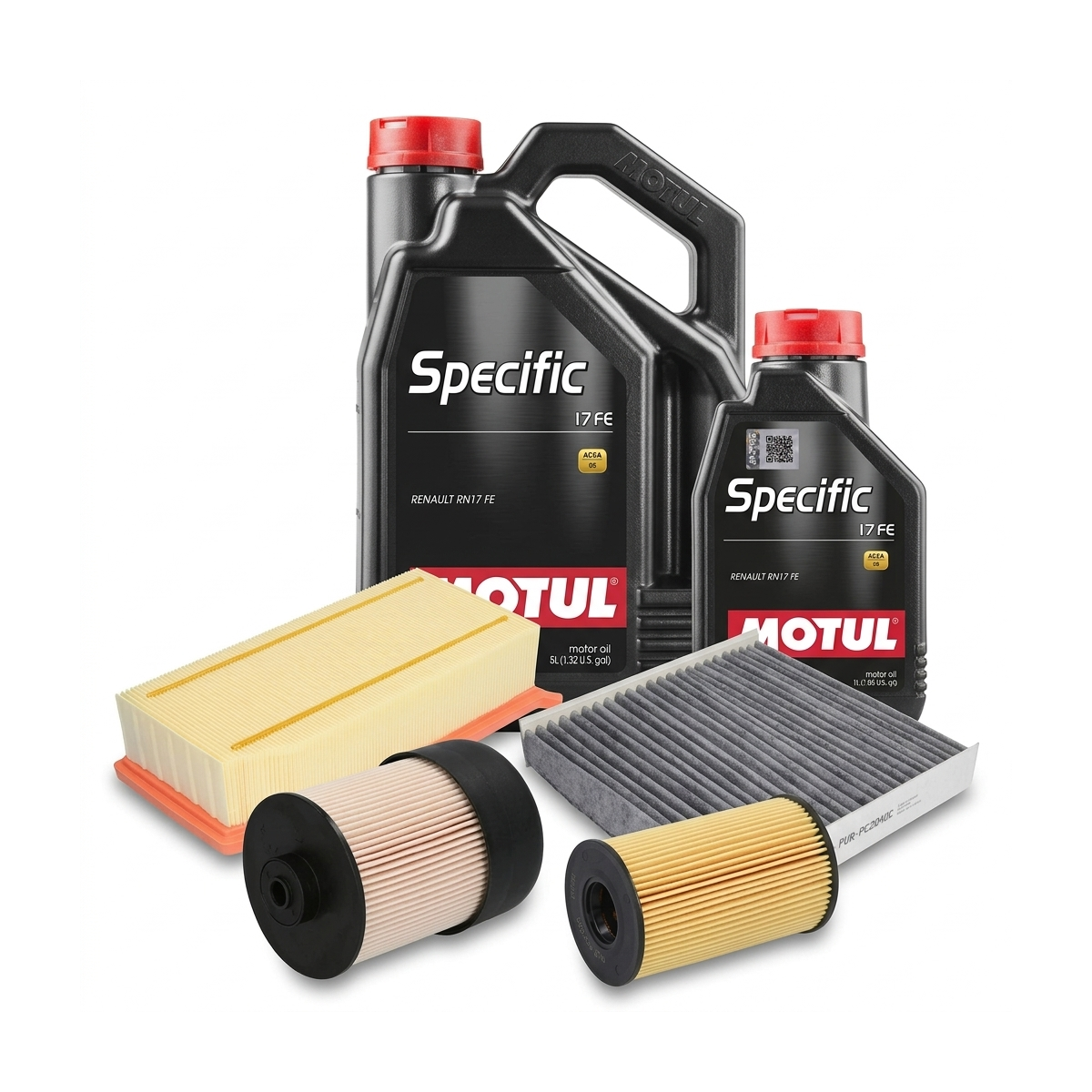 Kit revizie ulei Motul SPECIFIC 17 FE 0W-20 + filtre Dacia Duster HM 1.5 dCi 115 4x4 114 CP – PURRO