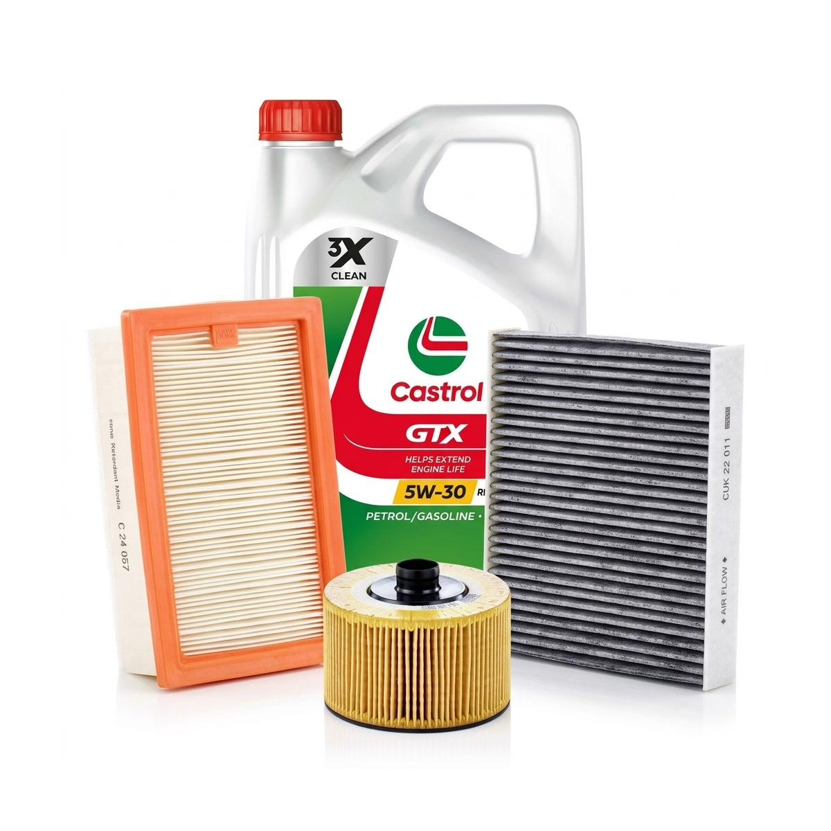 Kit revizie ulei Castrol GTX 5W-30 RN17 + filtre Renault Clio 5 1.0 LPG 91 CP – MANN