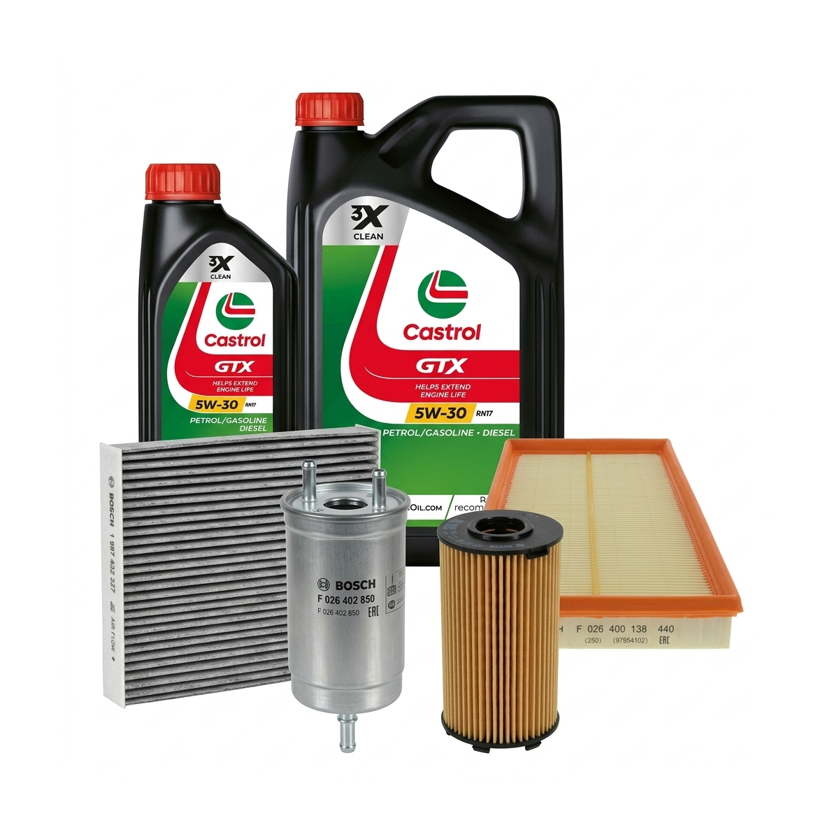 Kit revizie ulei Castrol GTX 5W-30 RN17 + filtre Renault Megane 3 1.6 dCi 130 CP – Bosch