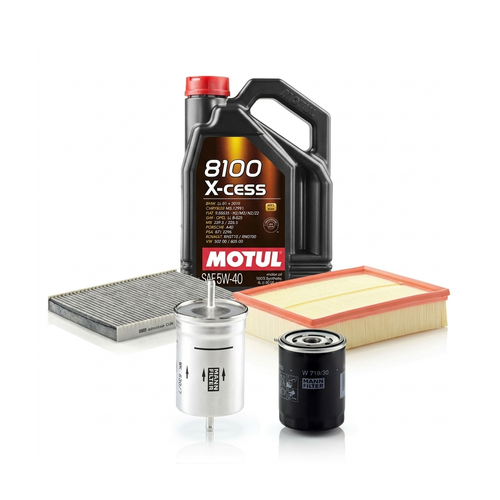 Kit revizie ulei Motul 8100 X-CESS 5W-40 + filtre VW Passat B5.5 1.6 102 CP – MANN