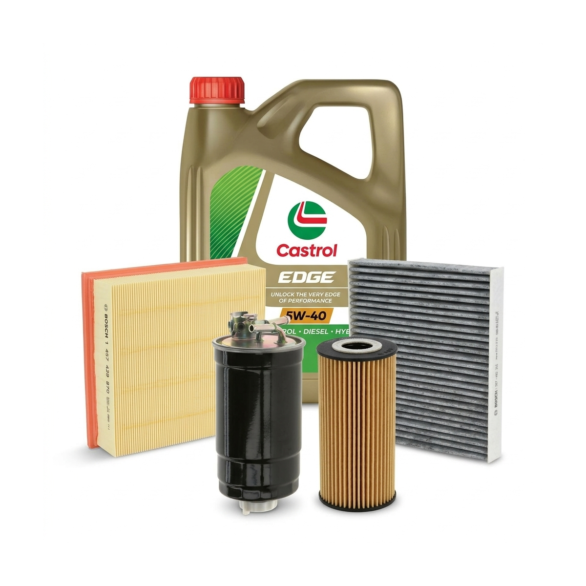 Kit revizie ulei Castrol EDGE 5W-40 + filtre VW Passat B5.5 1.9 TDI 101 CP – Bosch