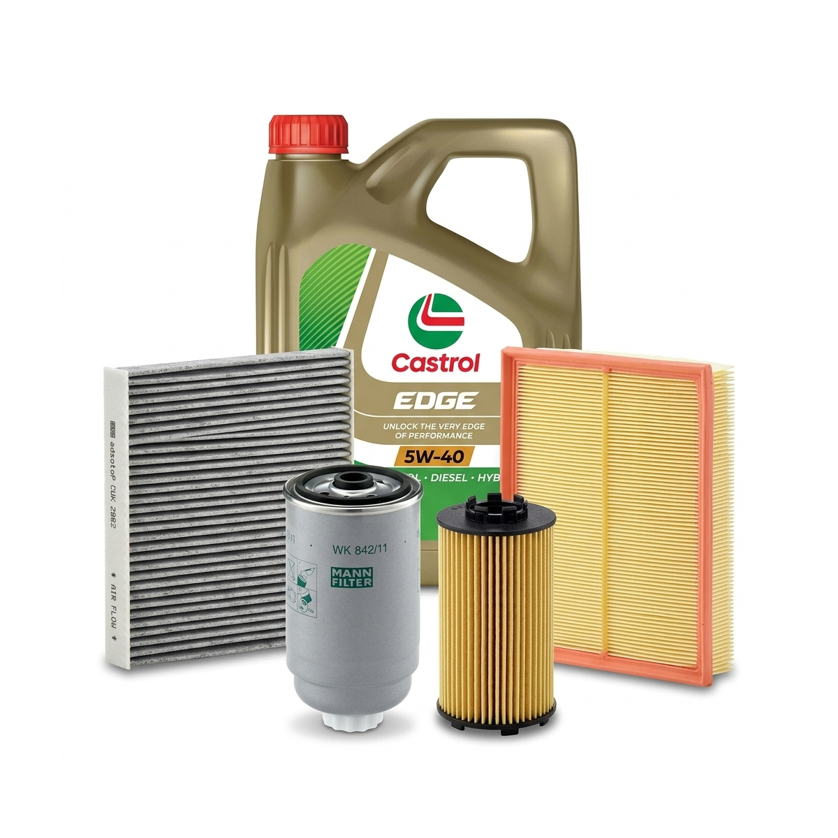 Kit revizie ulei Castrol EDGE 5W-40 + filtre VW Passat B5.5 1.9 TDI 130 CP – MANN