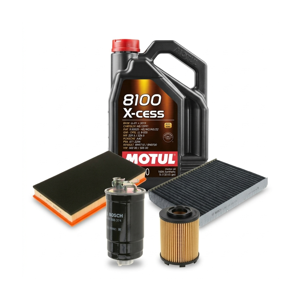 Kit revizie ulei Motul 8100 X-CESS 5W-40 + filtre VW Golf 4 1.9 TDI 4motion 101 CP – Bosch