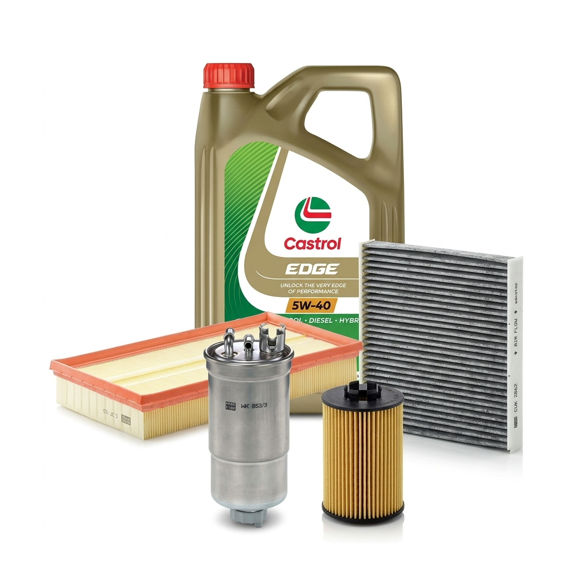 Kit revizie ulei Castrol EDGE 5W-40 + filtre VW Golf 4 1.9 TDI 4motion 101 CP – MANN