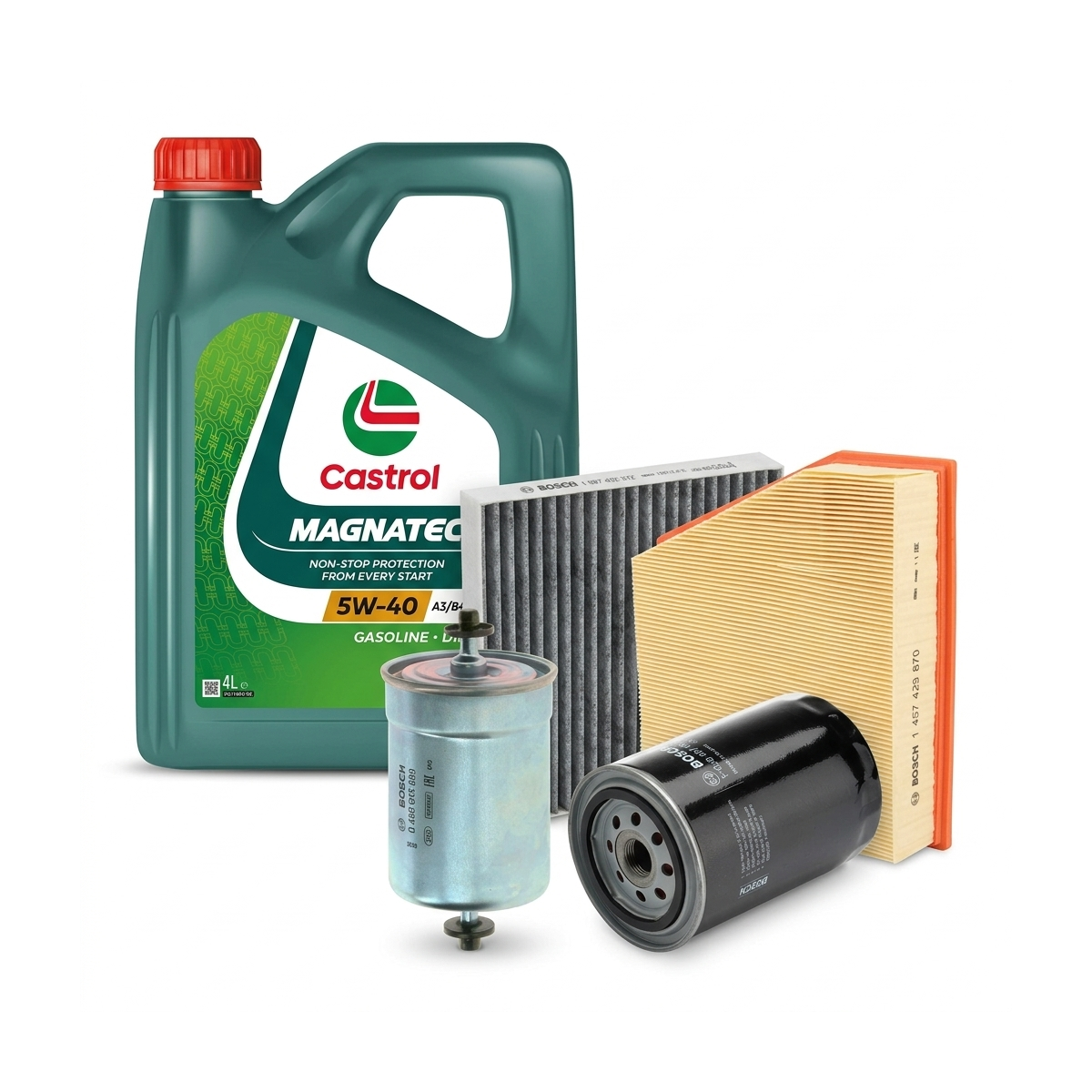 Kit revizie ulei Castrol MAGNATEC 5W-40 + filtre VW Passat B5.5 1.8 T 20V 150 CP – Bosch