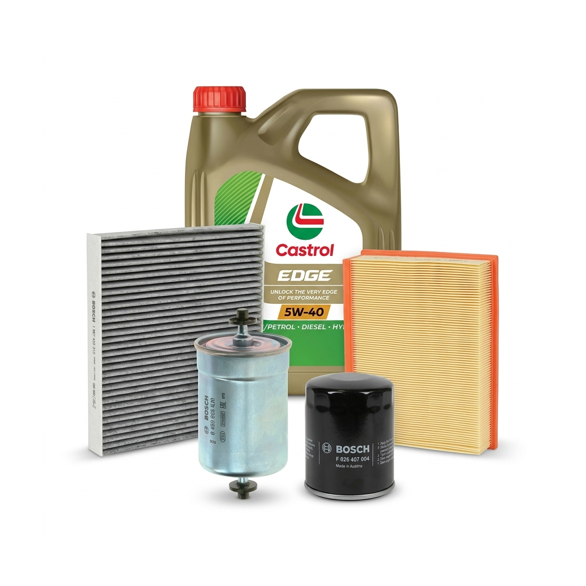 Kit revizie ulei Castrol EDGE 5W-40 + filtre VW Passat B5.5 1.8 T 20V 150 CP – Bosch