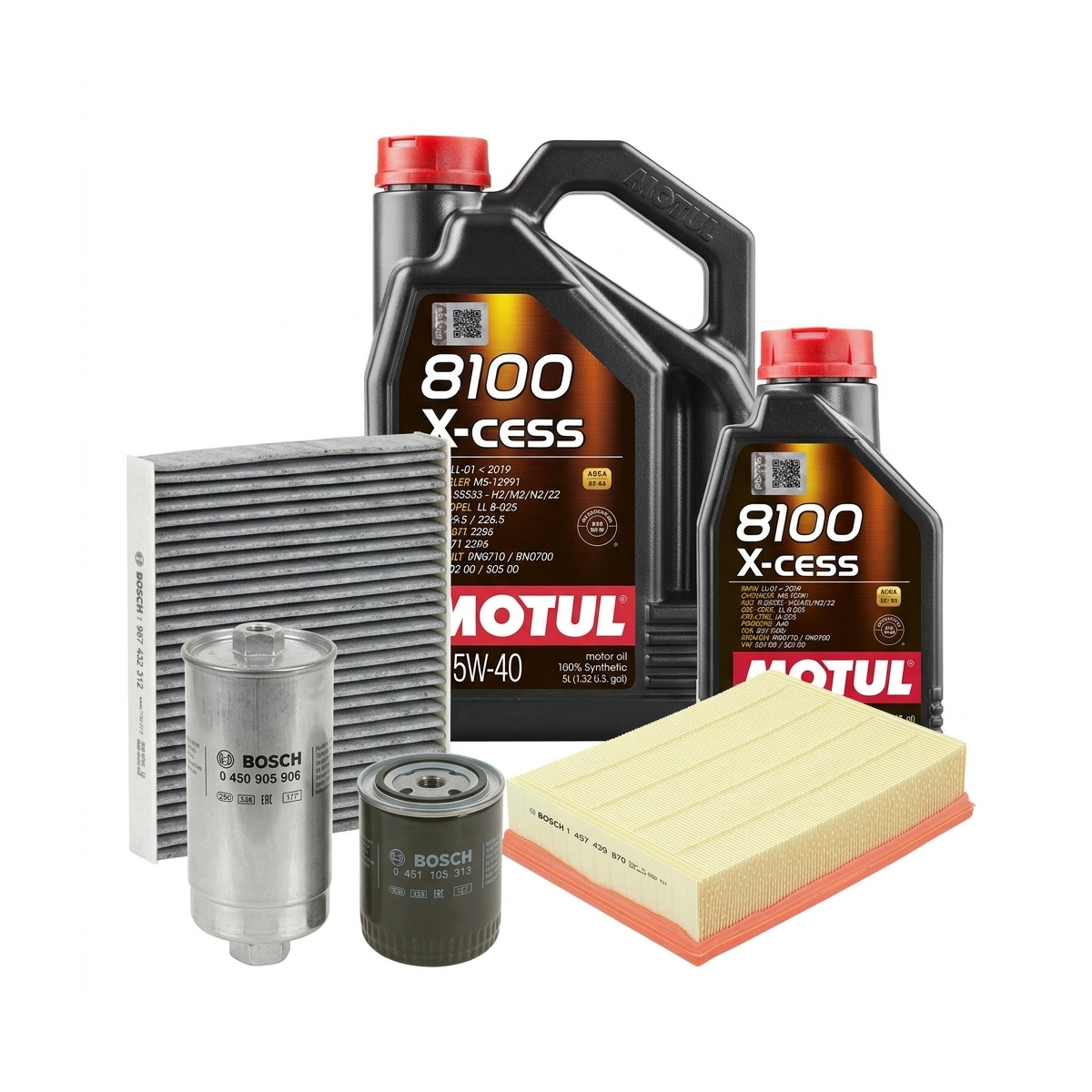 Kit revizie ulei Motul 8100 X-CESS 5W-40 + filtre VW Passat B5.5 2.8 4motion 193 CP – Bosch