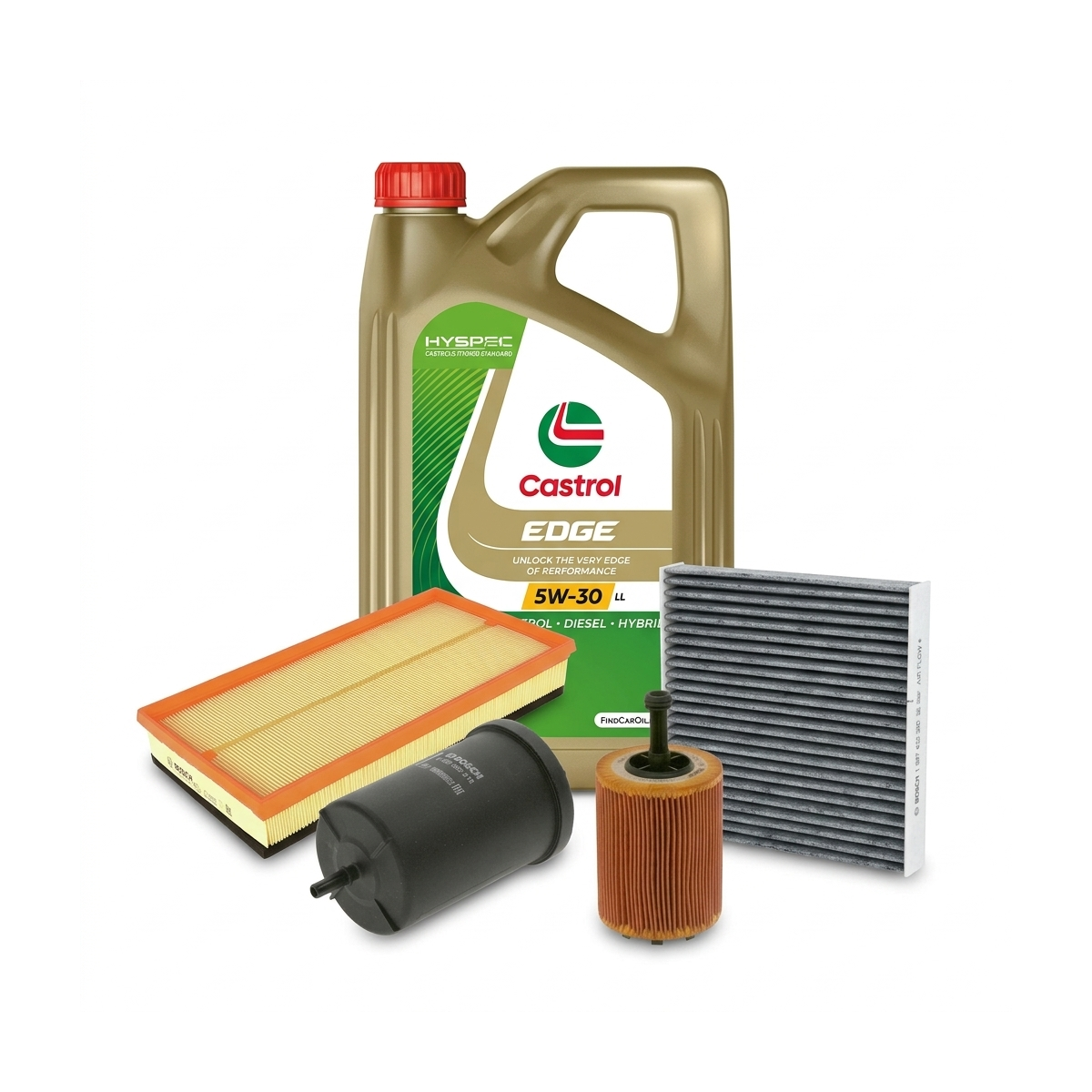 Kit revizie ulei Castrol EDGE 5W-30 LL + filtre VW Golf 4 2.3 V5 170 CP – Bosch