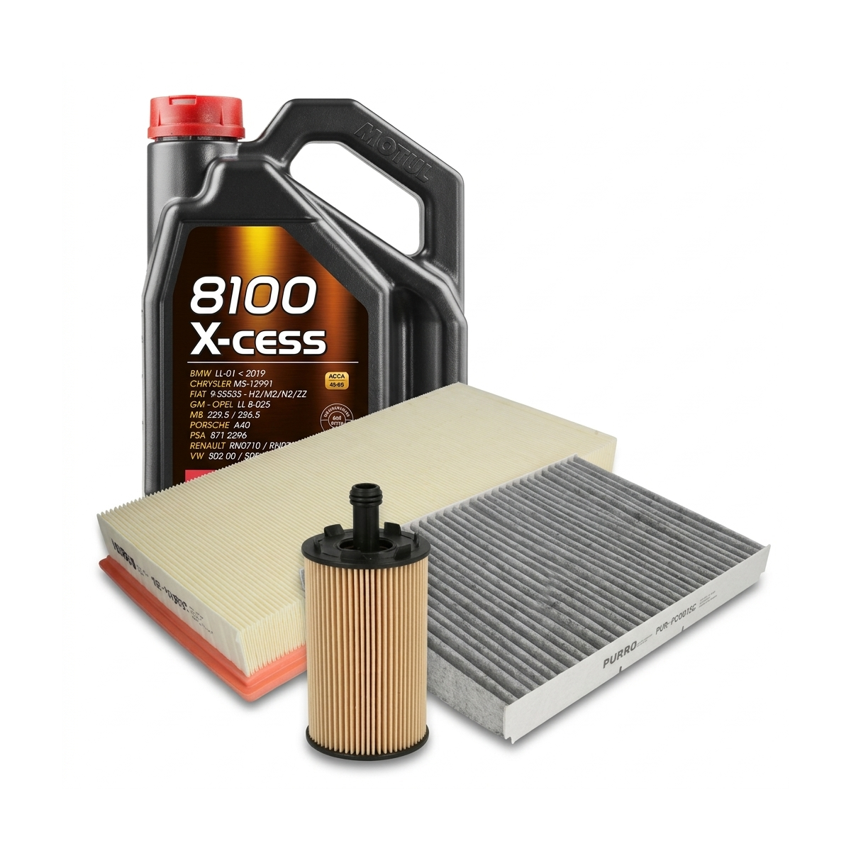 Kit revizie ulei Motul 8100 X-CESS 5W-40 + filtre VW Golf 4 2.3 V5 4motion 170 CP – PURRO
