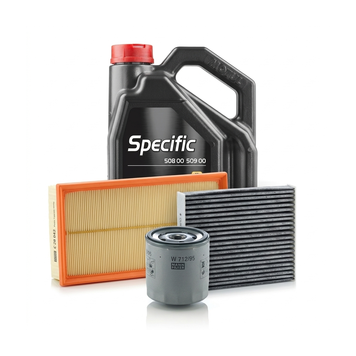 Kit revizie ulei Motul SPECIFIC 508 00 509 00 0W-20 + filtre Skoda Fabia 4 1.0 TSI 116 CP – MANN
