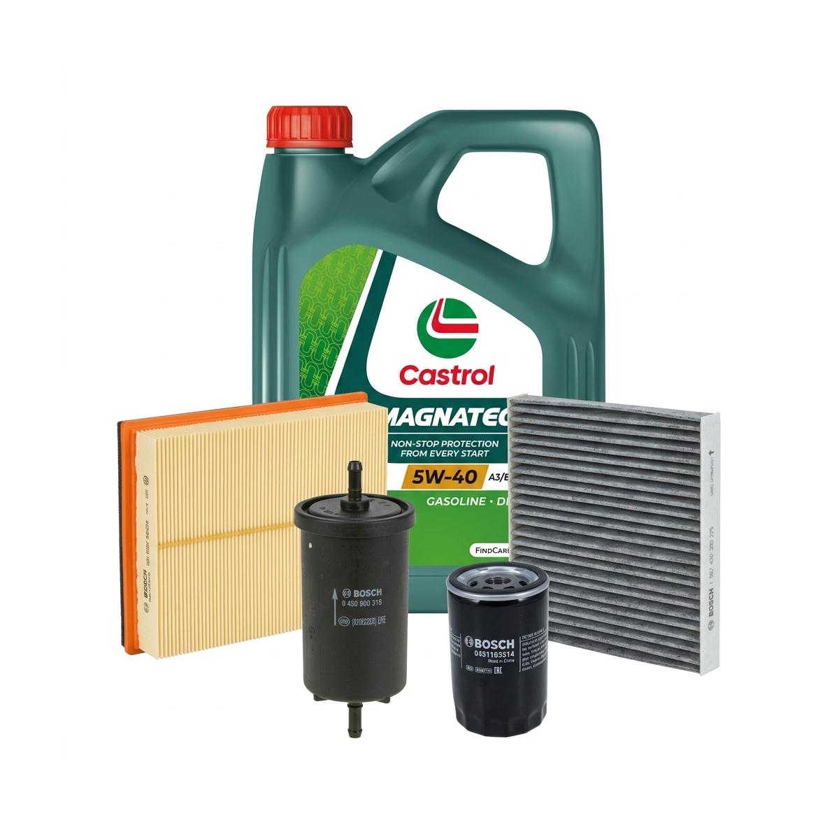 Kit revizie ulei Castrol MAGNATEC 5W-40 A3/B4 + filtre VW Golf 4 2.0 4motion 115 CP – Bosch