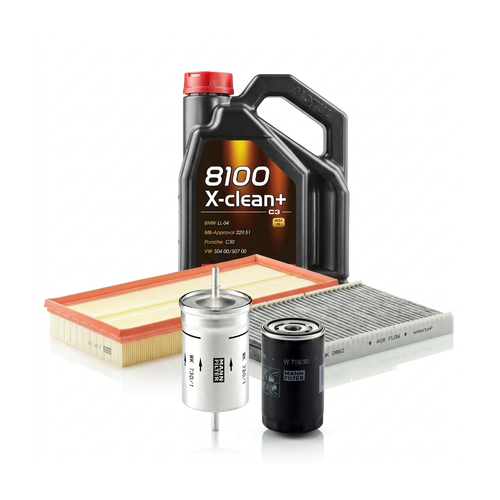 Kit revizie ulei Motul 8100 X-CLEAN+ 5W-30 + filtre VW Golf 4 2.0 4motion 115 CP – MANN