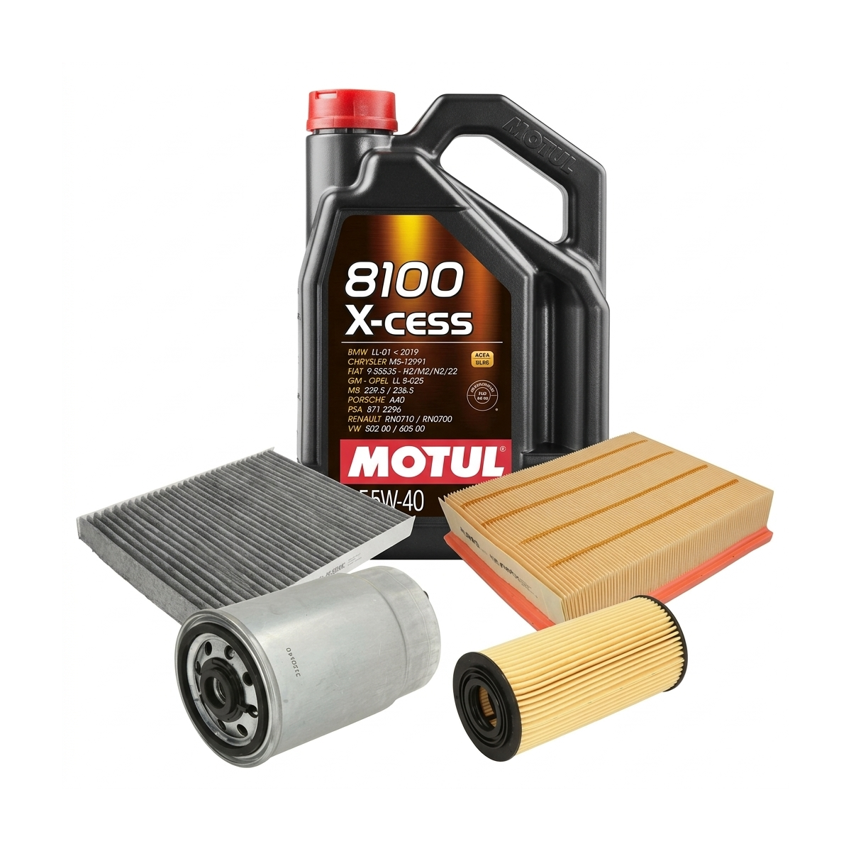 Kit revizie ulei Motul 8100 X-CESS 5W-40 + filtre VW Passat B5.5 1.9 TDI 4motion 130 CP – PURRO