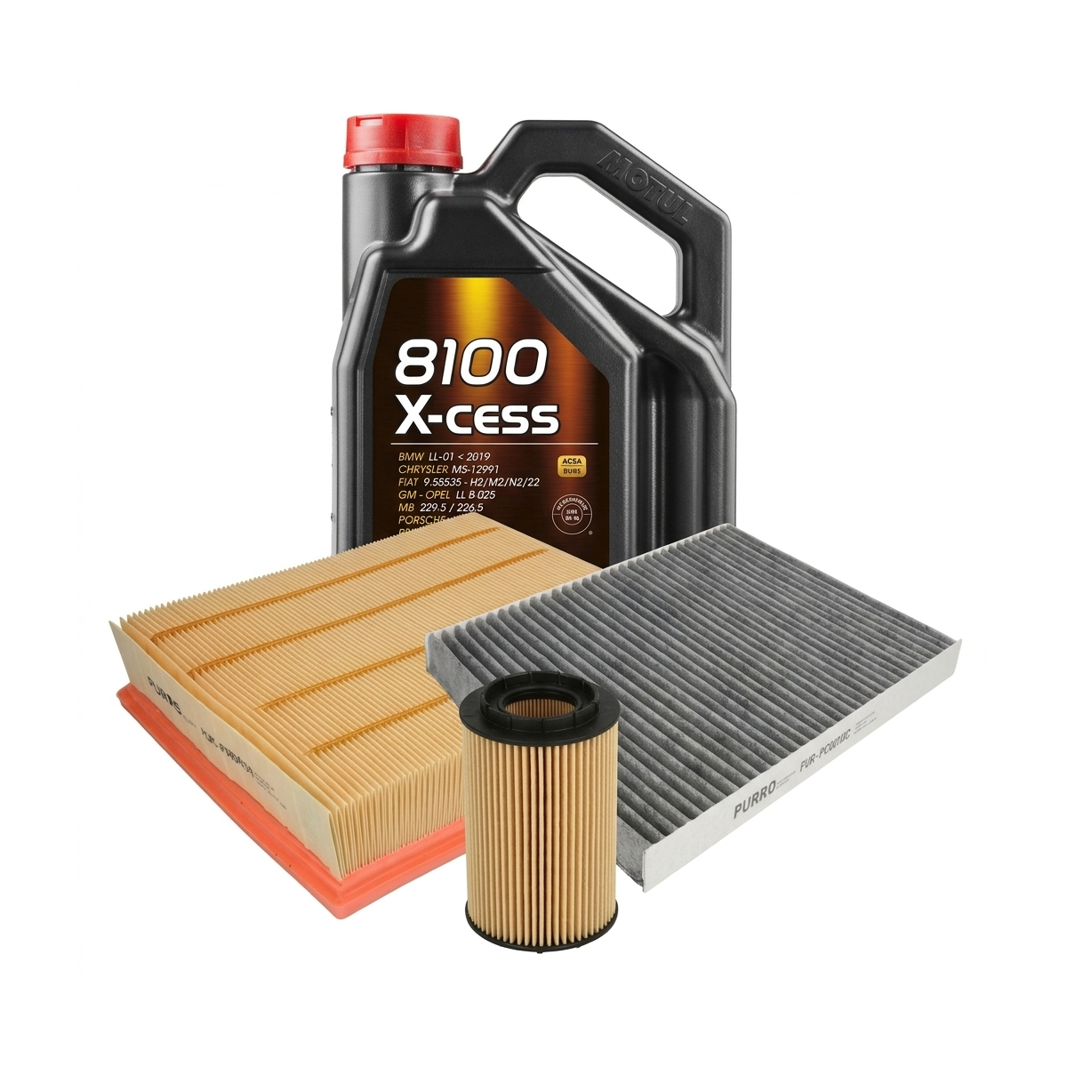 Kit revizie ulei Motul 8100 X-CESS 5W-40 + filtre VW Passat B5.5 2.3 V5 4motion 170 CP – PURRO