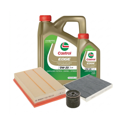 Kit revizie ulei Castrol EDGE 0W-20 LL IV + filtre VW Golf 8 1.5 TSI 116 CP – Bosch
