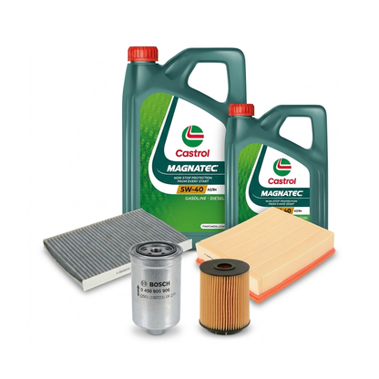 Kit revizie ulei Castrol MAGNATEC 5W-40 A3/B4 + filtre VW Passat B5.5 4.0 W8 4motion 275 CP – Bosch