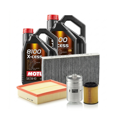 Kit revizie ulei Motul 8100 X-CESS 5W-40 + filtre VW Passat B5.5 4.0 W8 4motion 275 CP – MANN