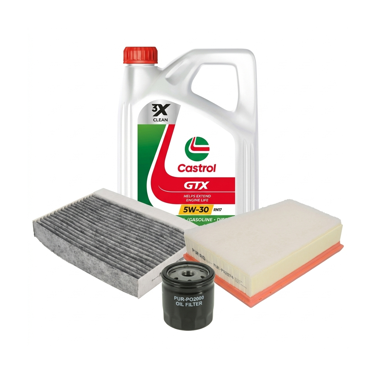 Kit revizie ulei Castrol GTX 5W-30 RN17 + filtre Renault Megane 3 1.6 16V 111 CP – PURRO