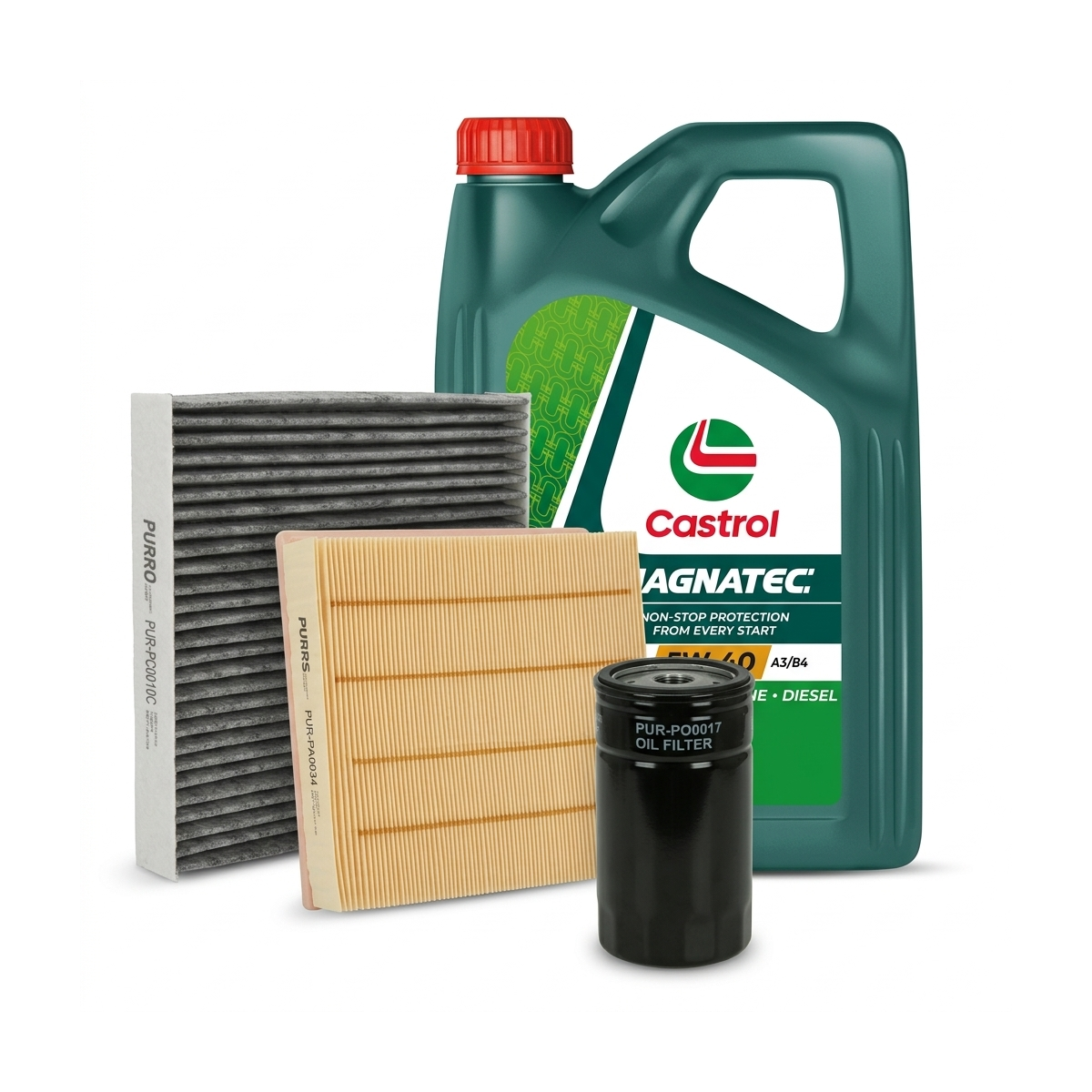 Kit revizie ulei Castrol MAGNATEC 5W-40 + filtre VW Passat B5.5 2.0 130 CP – PURRO