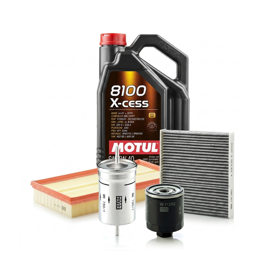 Kit revizie ulei Motul 8100 X-CESS 5W-40 + filtre VW Golf 4 1.6 FSI 110 CP – MANN