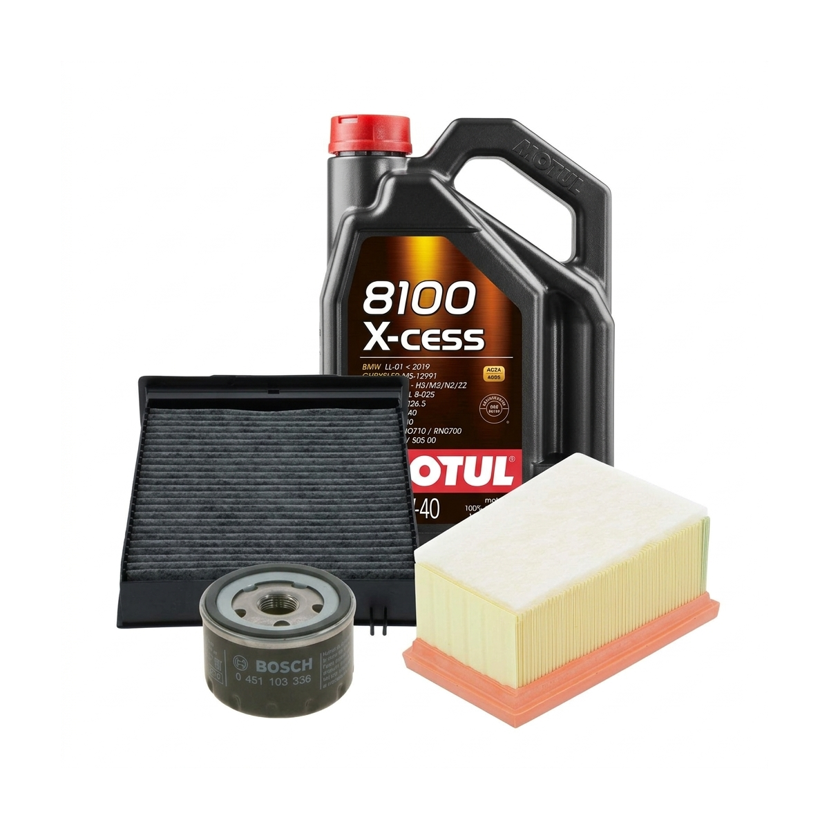 Kit revizie ulei Motul 8100 X-CESS 5W-40 + filtre Renault Megane 2 1.4 16V 98 CP – Bosch