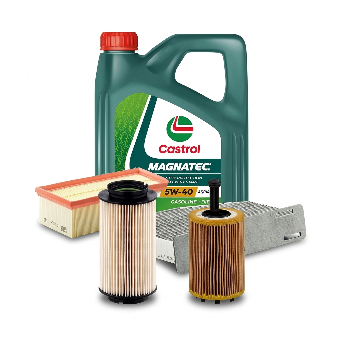 Kit revizie ulei Castrol MAGNATEC 5W-40 A3/B4 + filtre VW Touran 1T1/1T2 1.9 TDI 100 CP – MANN