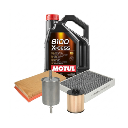 Kit revizie ulei Motul 8100 X-CESS 5W-40 + filtre VW Touran 1T1/1T2 1.6 FSI 115 CP – PURRO