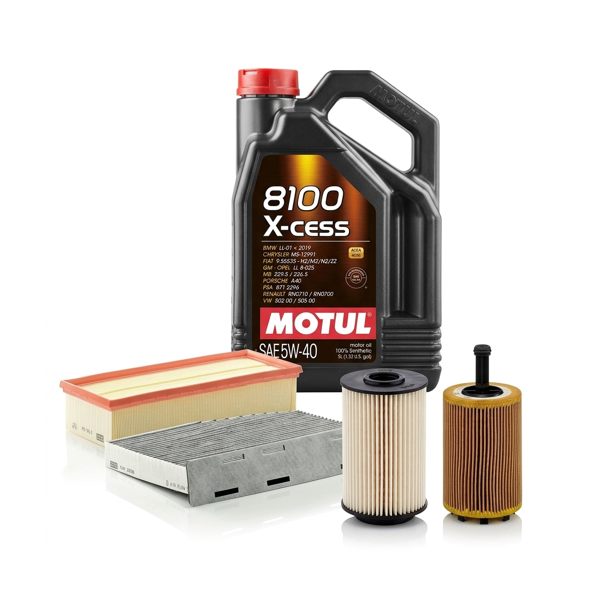 Kit revizie ulei Motul 8100 X-CESS 5W-40 + filtre VW Touran 1T1/1T2 2.0 TDI 136 CP – MANN