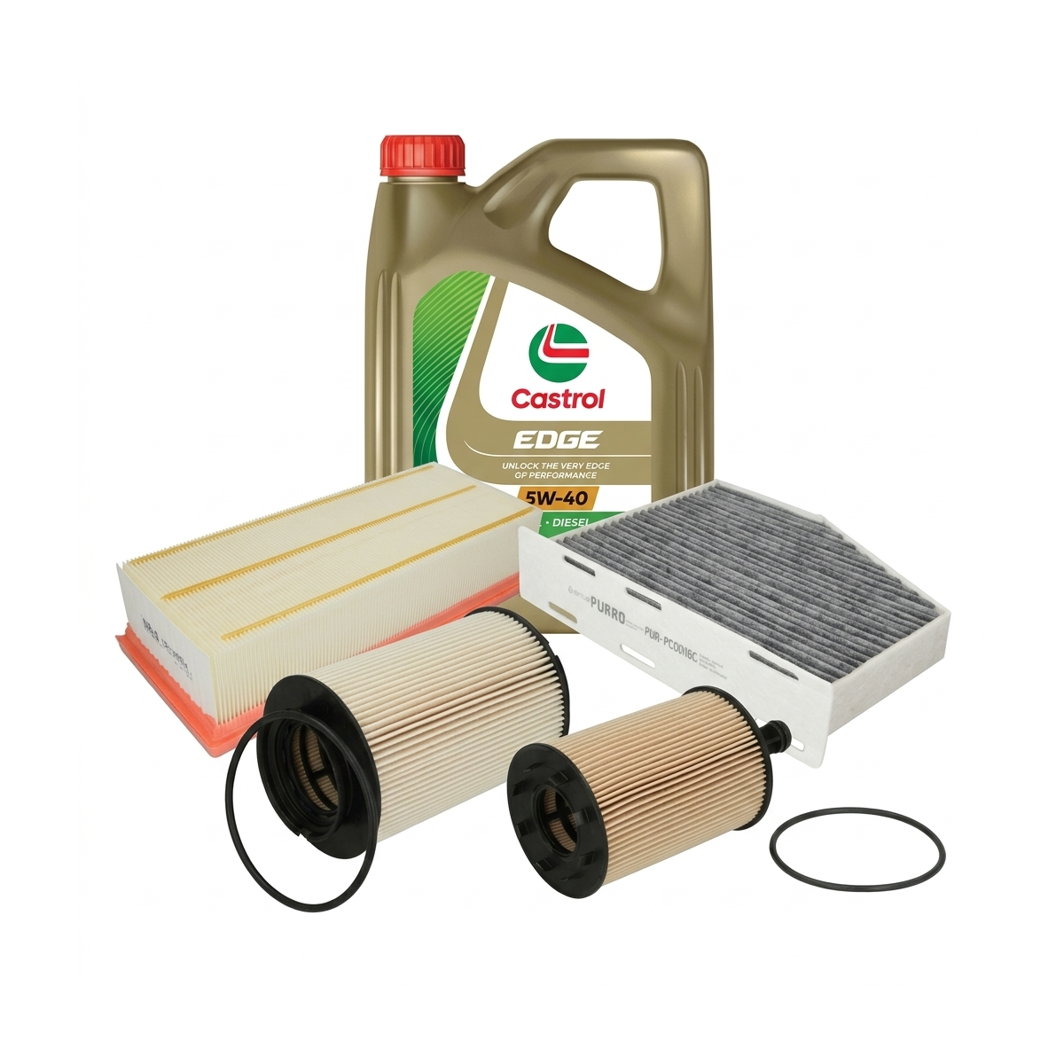Kit revizie ulei Castrol EDGE 5W-40 + filtre VW Touran 1T1/1T2 2.0 TDI 136 CP – PURRO