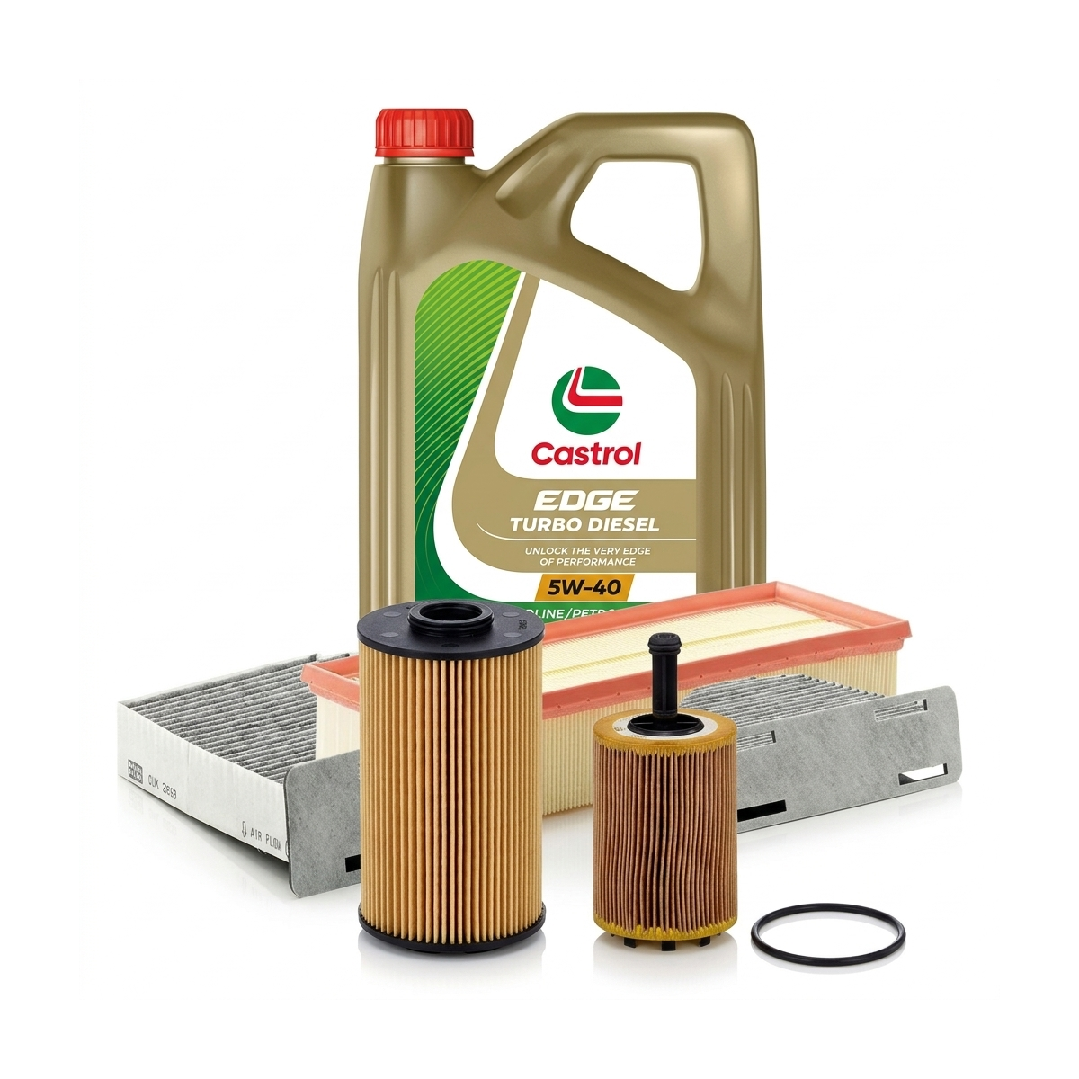 Kit revizie ulei Castrol EDGE Turbo Diesel 5W-40 + filtre VW Golf 5 2.0 TDI 16V 140 CP – MANN