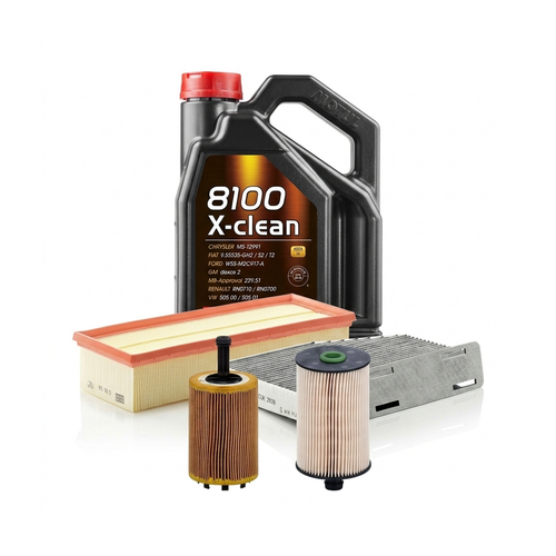 Kit revizie ulei Motul 8100 X-CLEAN 5W-40 + filtre VW Golf 5 2.0 TDI 16V 140 CP – MANN