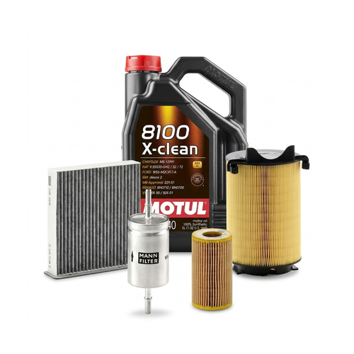 Kit revizie ulei Motul 8100 X-CLEAN 5W-40 + filtre VW Golf 5 2.0 FSI 150 CP – MANN