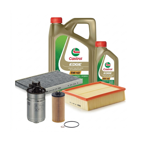 Kit revizie ulei Castrol EDGE 5W-40 + filtre VW Passat B5.5 2.5 TDI 163 CP – MANN