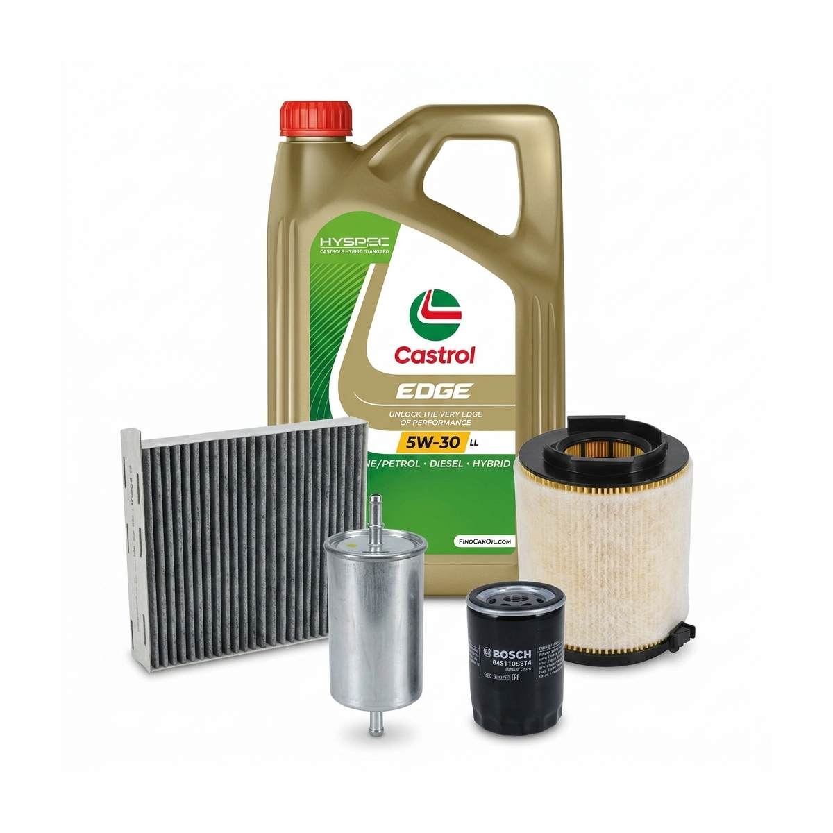 Kit revizie ulei Castrol EDGE 5W-30 LL + filtre VW Touran 1T1/1T2 1.6 102 CP – Bosch