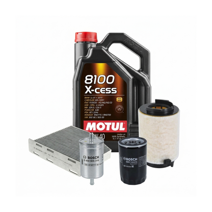 Kit revizie ulei Motul 8100 X-CESS 5W-40 + filtre VW Touran 1T1/1T2 1.6 102 CP – Bosch