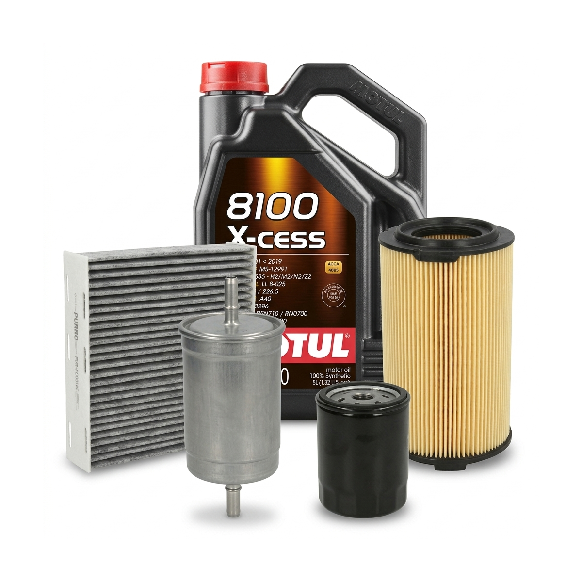 Kit revizie ulei Motul 8100 X-CESS 5W-40 + filtre VW Touran 1T1/1T2 1.6 102 CP – PURRO