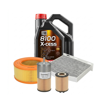 Kit revizie ulei Motul 8100 X-CESS 5W-40 + filtre VW Golf 5 1.6 FSI 115 CP – PURRO