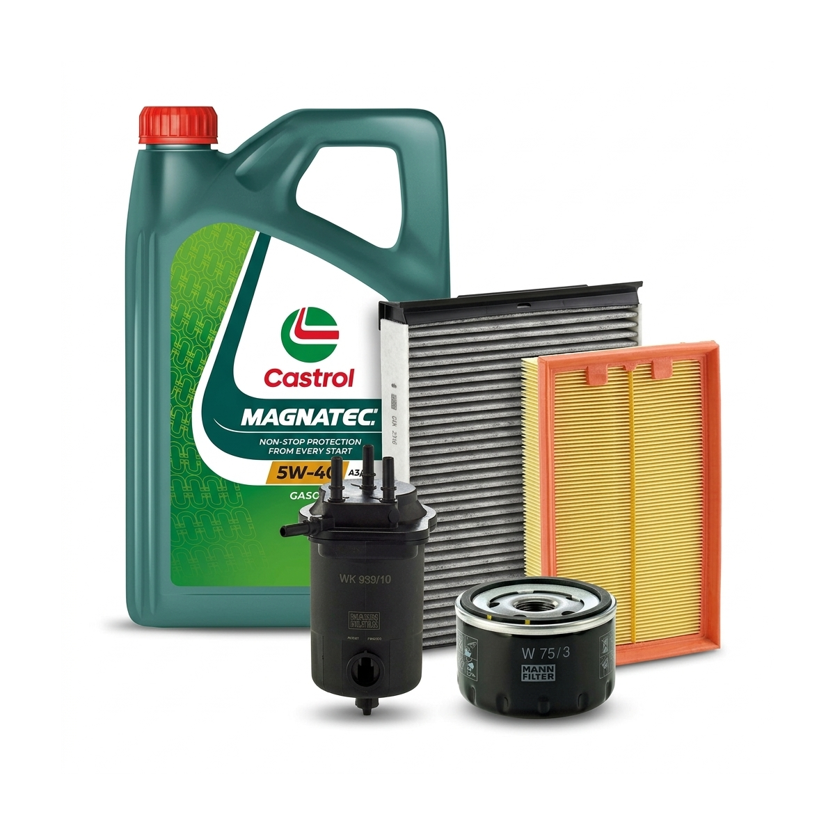 Kit revizie ulei Castrol MAGNATEC 5W-40 A3/B4 + filtre Renault Megane 2 1.5 dCi 101 CP – MANN