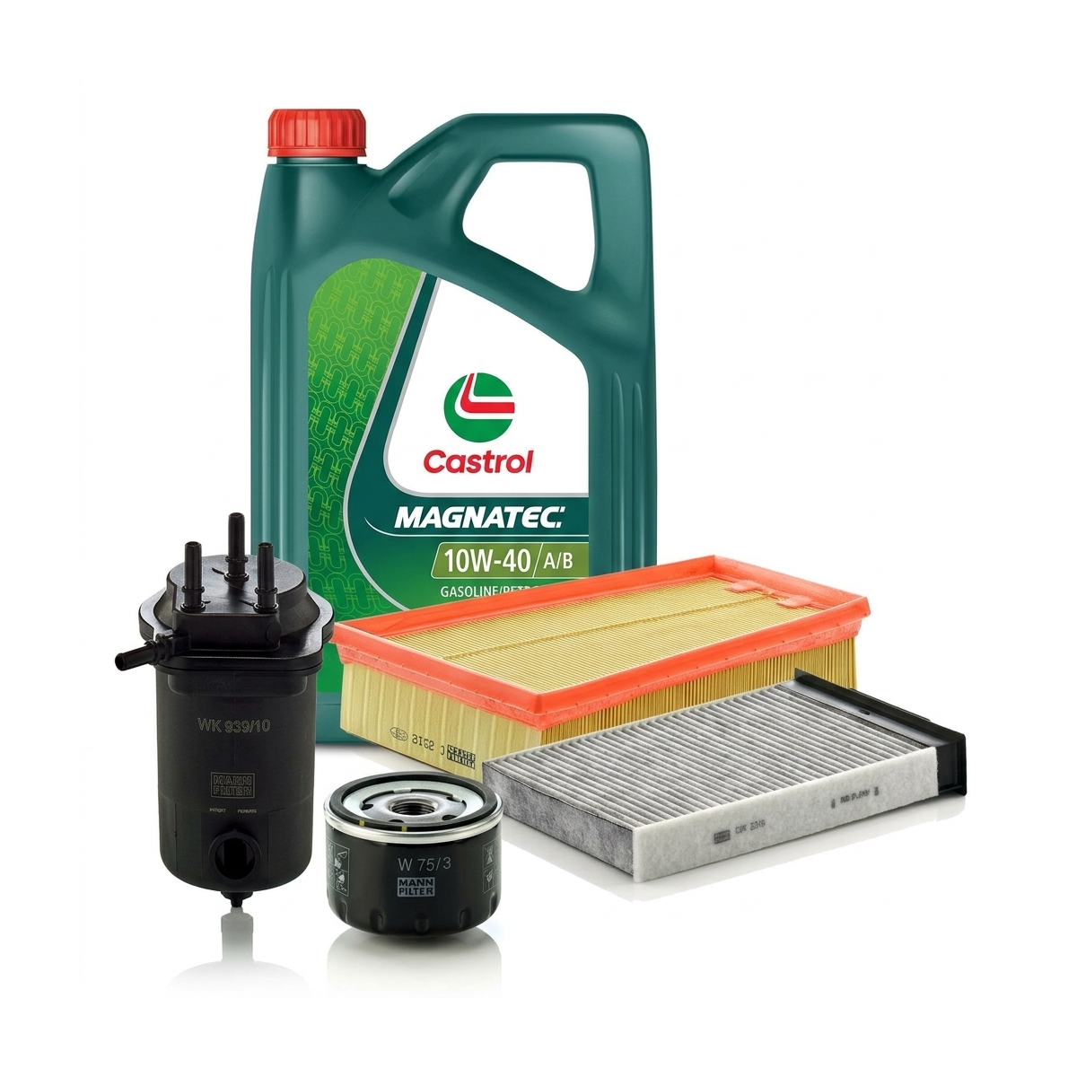 Kit revizie ulei Castrol MAGNATEC 10W-40 A/B + filtre Renault Megane 2 1.5 dCi 101 CP – MANN