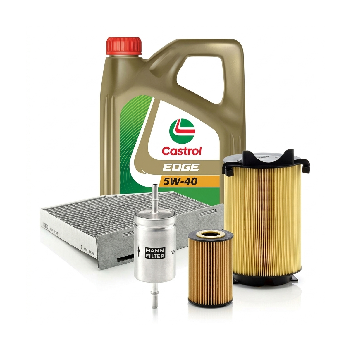 Kit revizie ulei Castrol EDGE 5W-40 + filtre VW Touran 1T1/1T2 2.0 FSI 150 CP – MANN