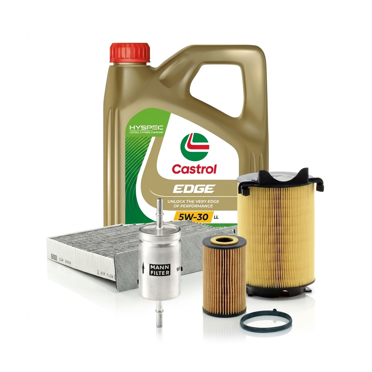 Kit revizie ulei Castrol EDGE 5W-30 LL + filtre VW Touran 1T1/1T2 2.0 FSI 150 CP – MANN