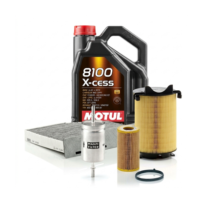 Kit revizie ulei Motul 8100 X-CESS 5W-40 + filtre VW Touran 1T1/1T2 2.0 FSI 150 CP – MANN