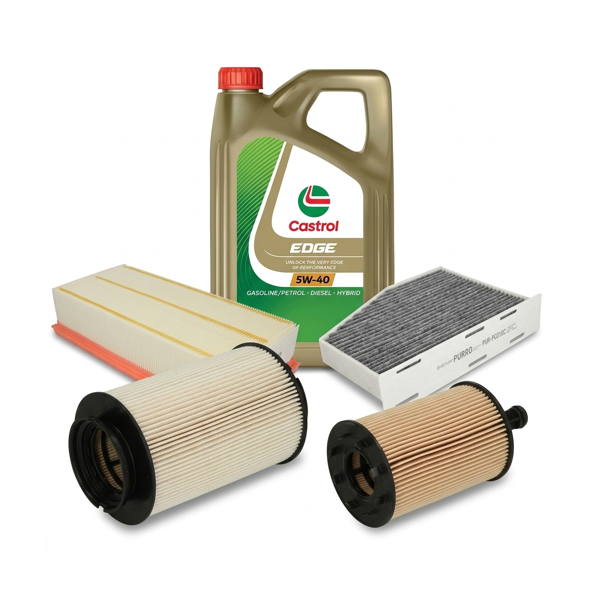 Kit revizie ulei Castrol EDGE 5W-40 + filtre VW Touran 1T1/1T2 1.9 TDI 105 CP – PURRO