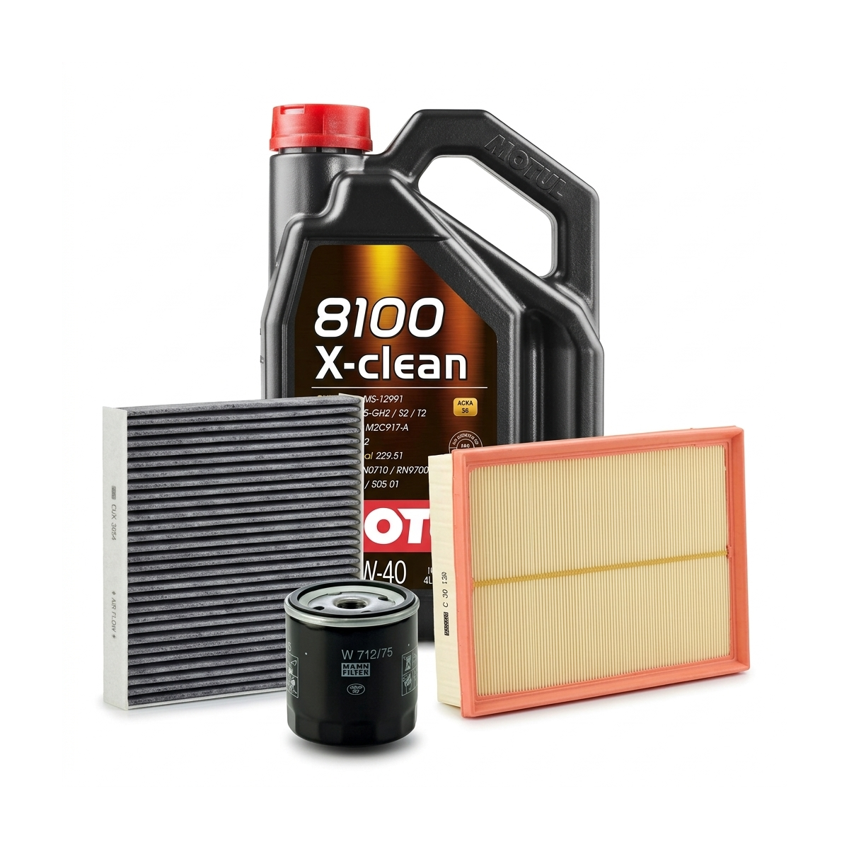 Kit revizie ulei Motul 8100 X-CLEAN 5W-40 + filtre Opel Astra H 1.6 105 CP – MANN
