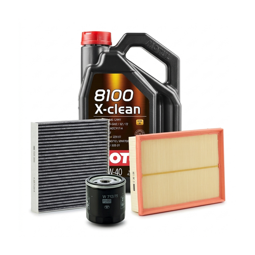Kit revizie ulei Motul 8100 X-CLEAN 5W-40 + filtre Opel Astra H 1.6 105 CP – MANN