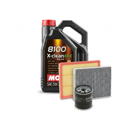 Kit revizie ulei Motul 8100 X-CLEAN EFE 5W-30 + filtre Opel Astra H 1.8 125 CP – Bosch