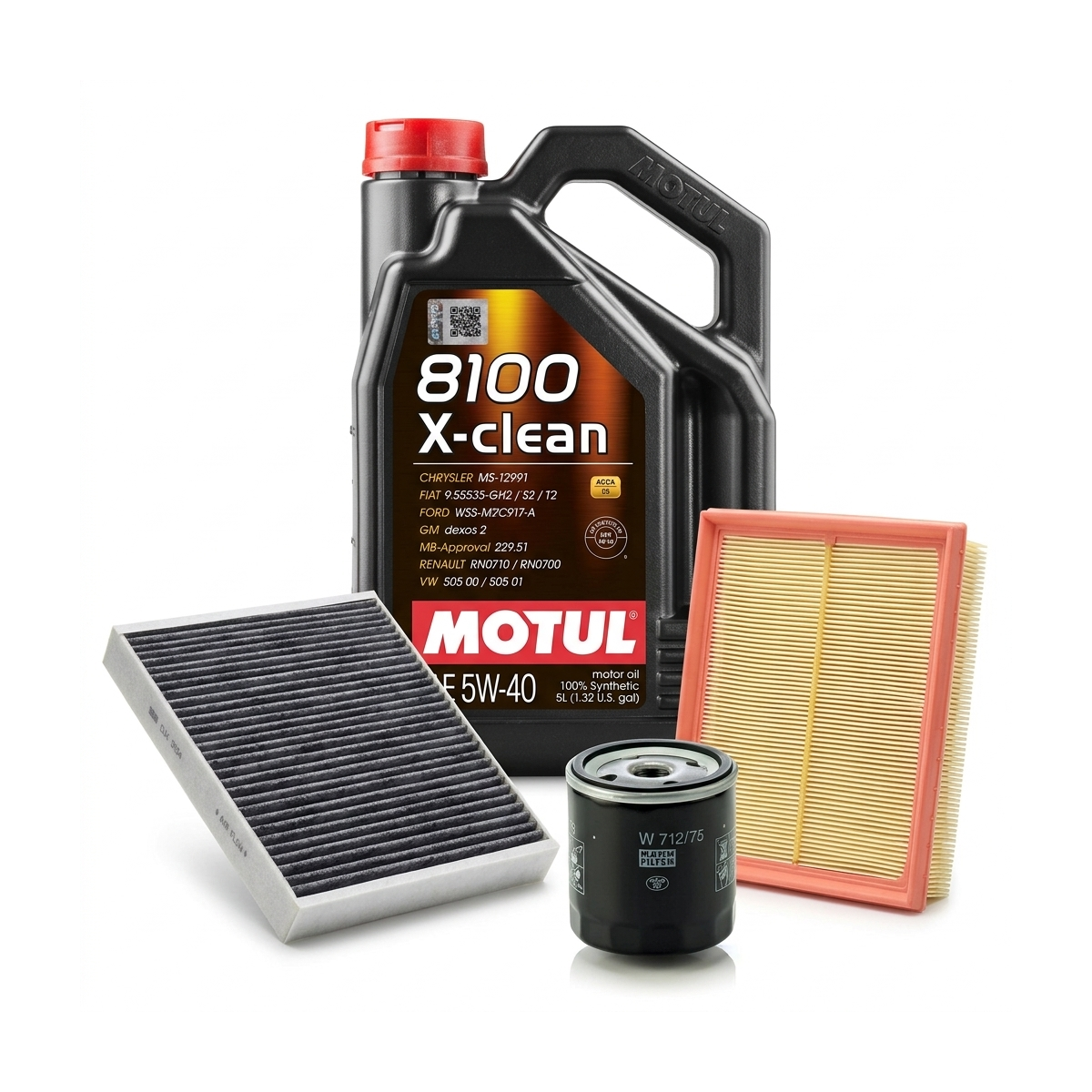Kit revizie ulei Motul 8100 X-CLEAN 5W-40 + filtre Opel Astra H 1.8 125 CP – MANN