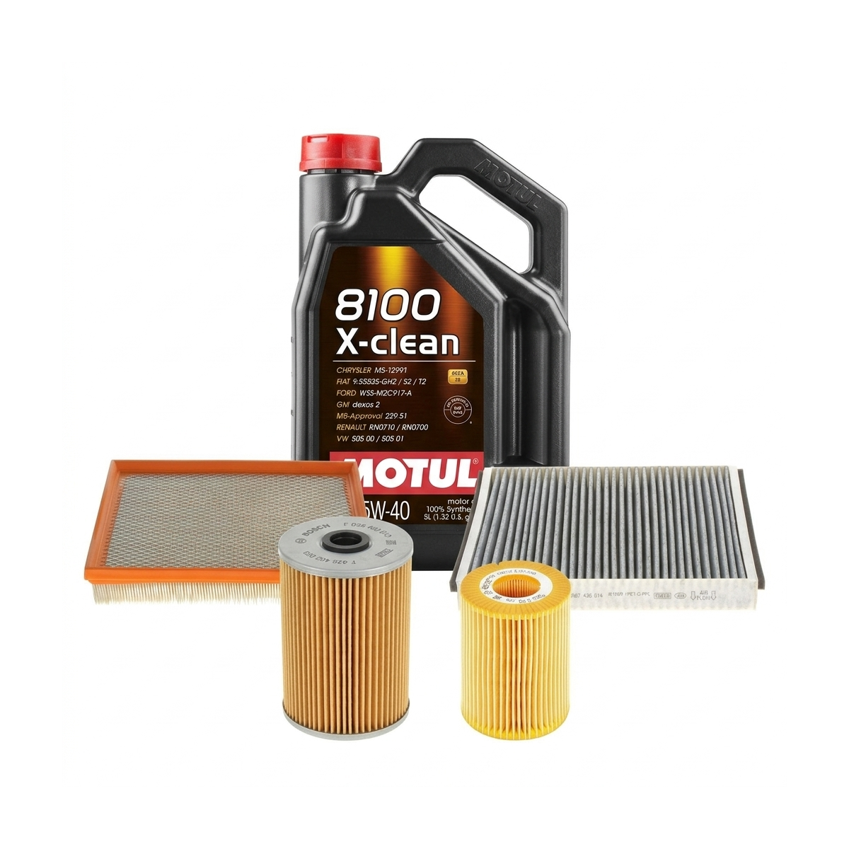 Kit revizie ulei Motul 8100 X-CLEAN 5W-40 + filtre Opel Astra H 1.7 CDTI – Bosch