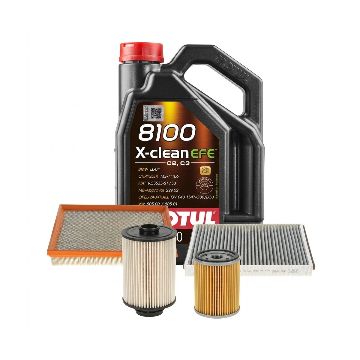Kit revizie ulei Motul 8100 X-CLEAN EFE 5W-30 + filtre Opel Astra H 1.7 CDTI 80 CP – Bosch